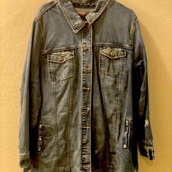 Longline Denim Jacket-Medium Wash - Picture 1 of 4